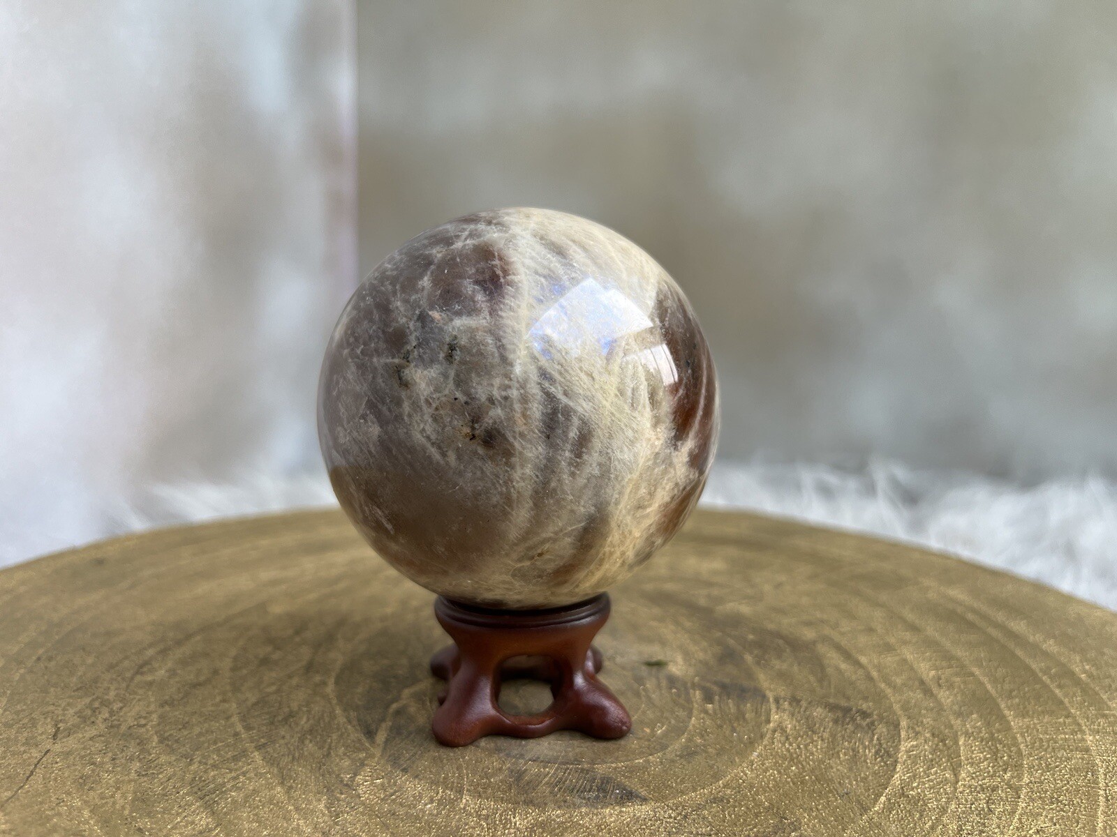 Flashy Blue, Belomorite Sun in Moonstone Sphere