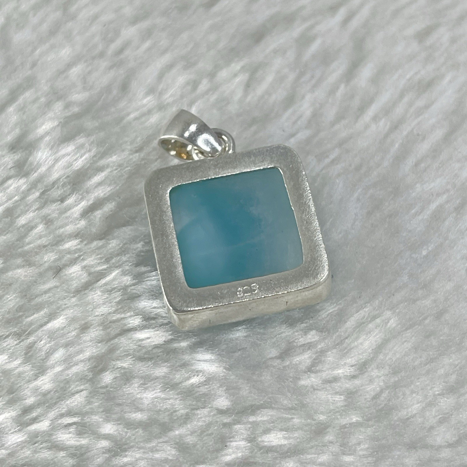11g Larimar Necklace, Handcrafted Sterling Silver Pendant, Dominican Jewelry,