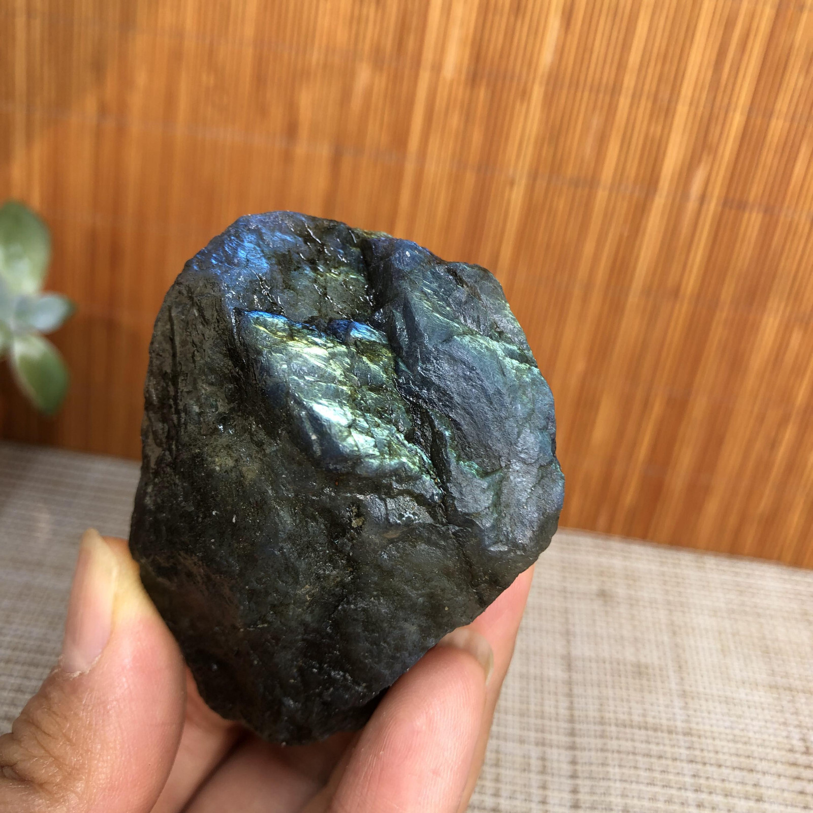 59mm Natural Labradorite Crystal gemstone rough original Specimen 110g A3566