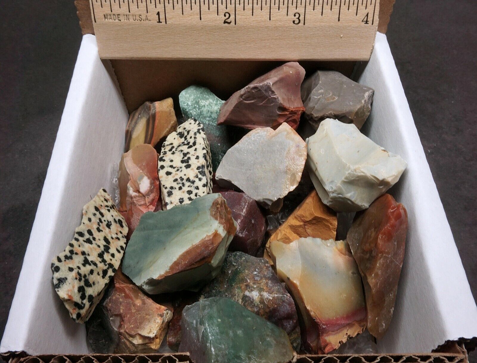 Jasper Mix 1 LB Dalmatian Fancy Polychrome & Zebra Jasper Natural Specimens