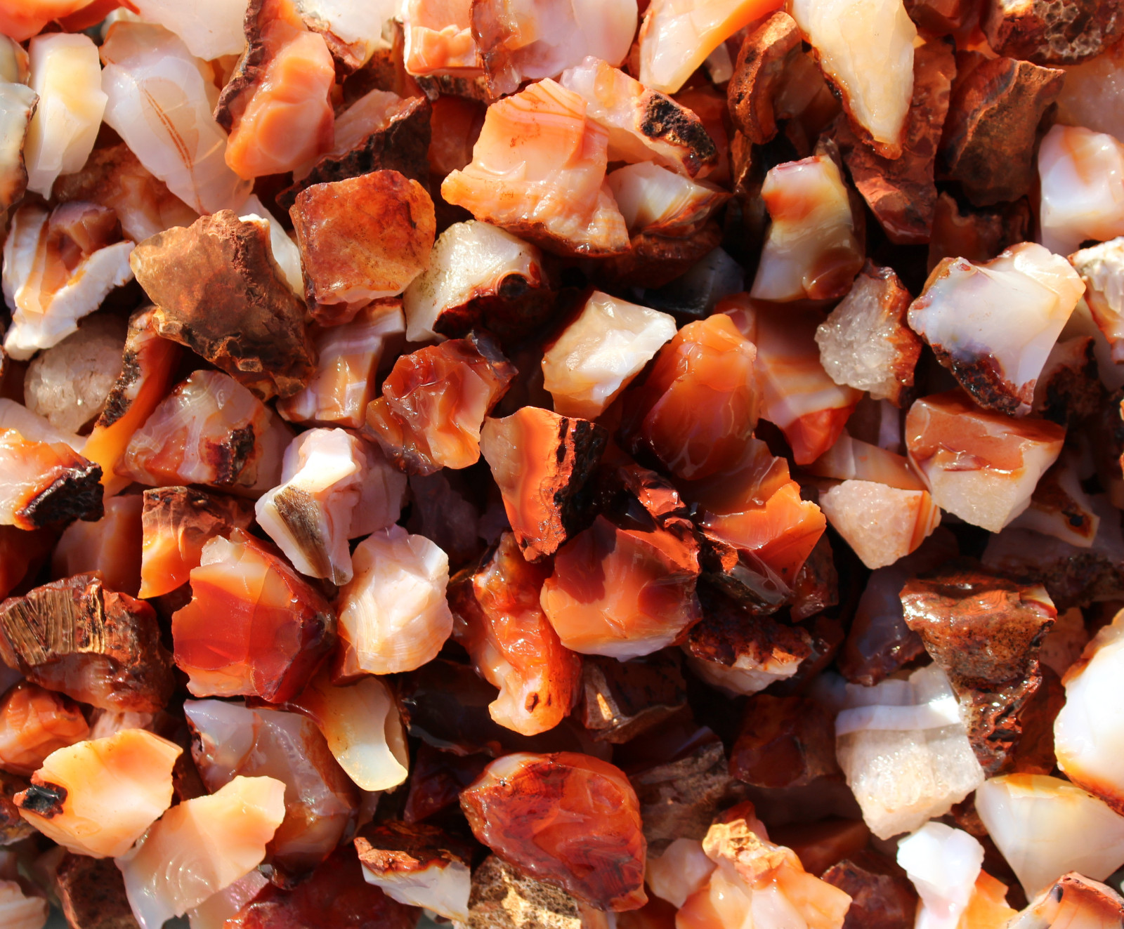 Carnelian – Small: 0.75″ – 1.25″ – Raw Rough Rock – Bulk Wholesale 1LB options