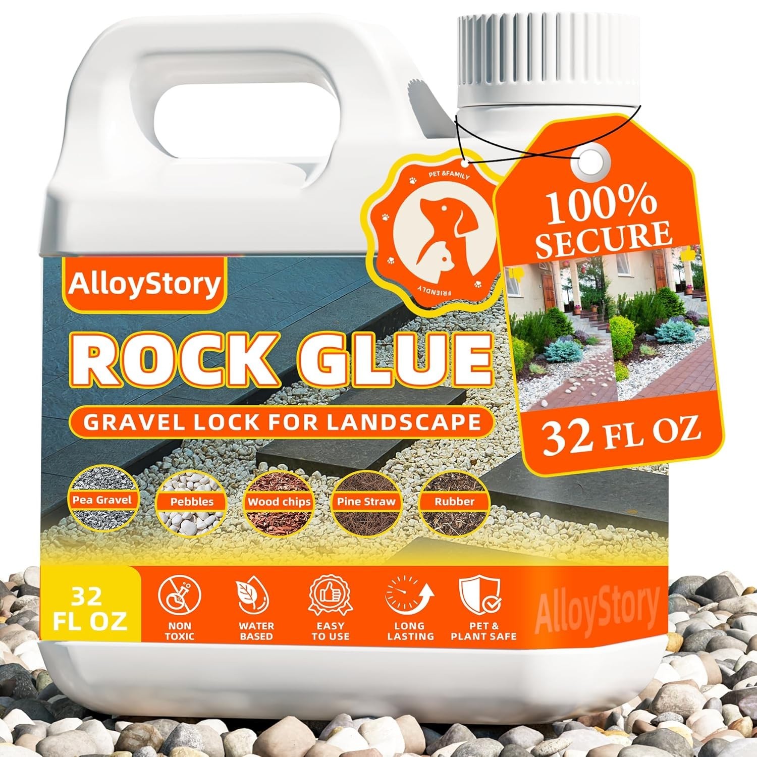 Rock Glue for Landscaping, 32OZ Mulch Glue for Landscaping, Mulch Adhesive & …