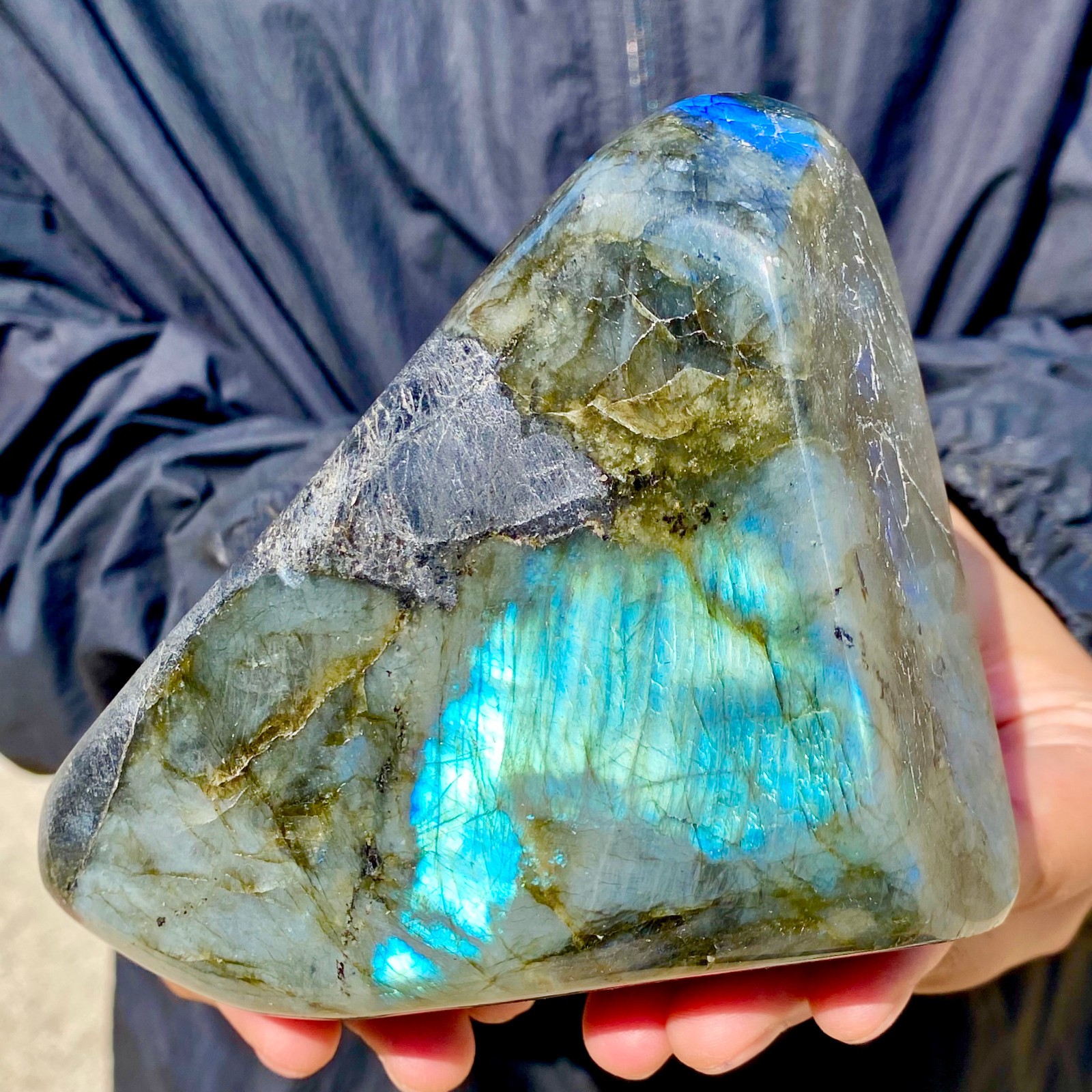 1.73LB Natural elongated stone Madagascar polished crystal healing stone