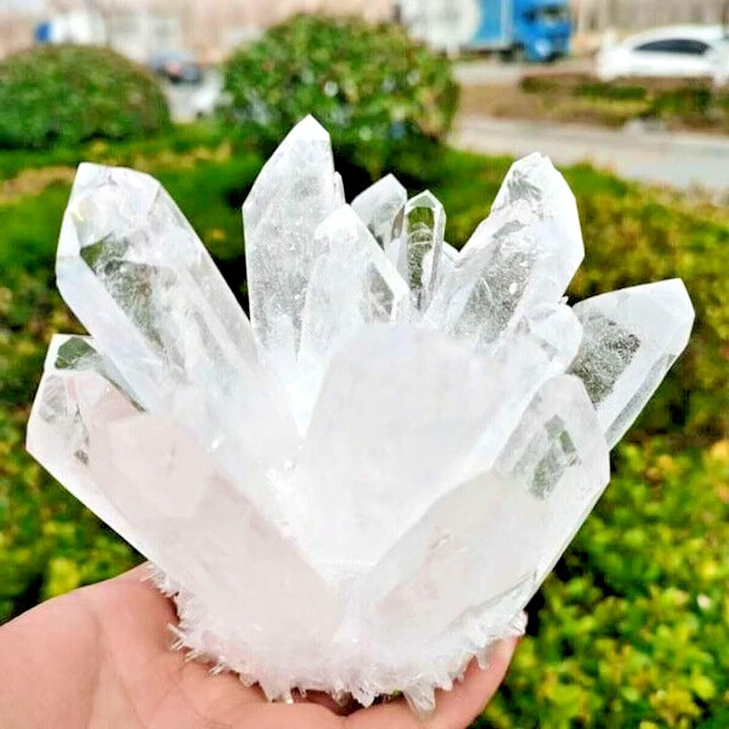 Natural Clear Quartz Cluster Crystal Healing Reiki Mineral Specimen Home Decor
