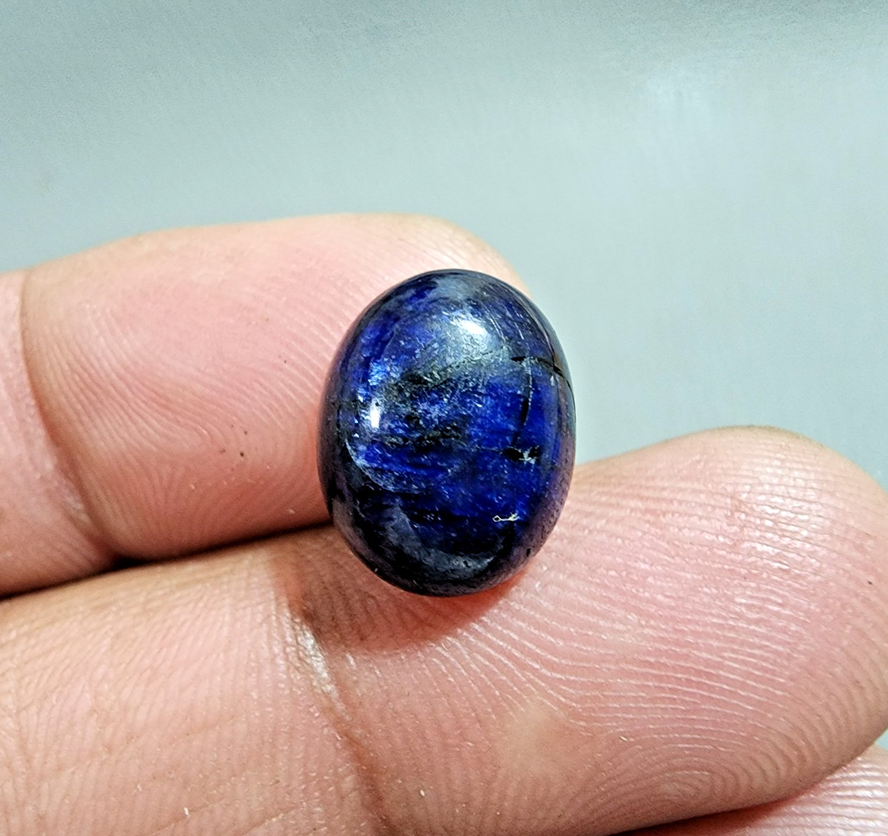 Premium 11.73 Ct Natural Blue Sapphire Oval Cabochon Gemstone – Deep Blue Shine