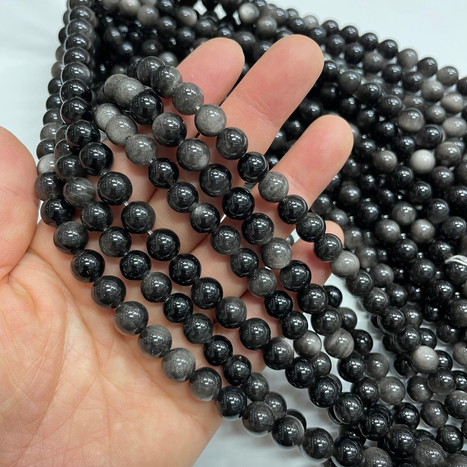 8mm obsidian round bead crystal string, 1 strand #8