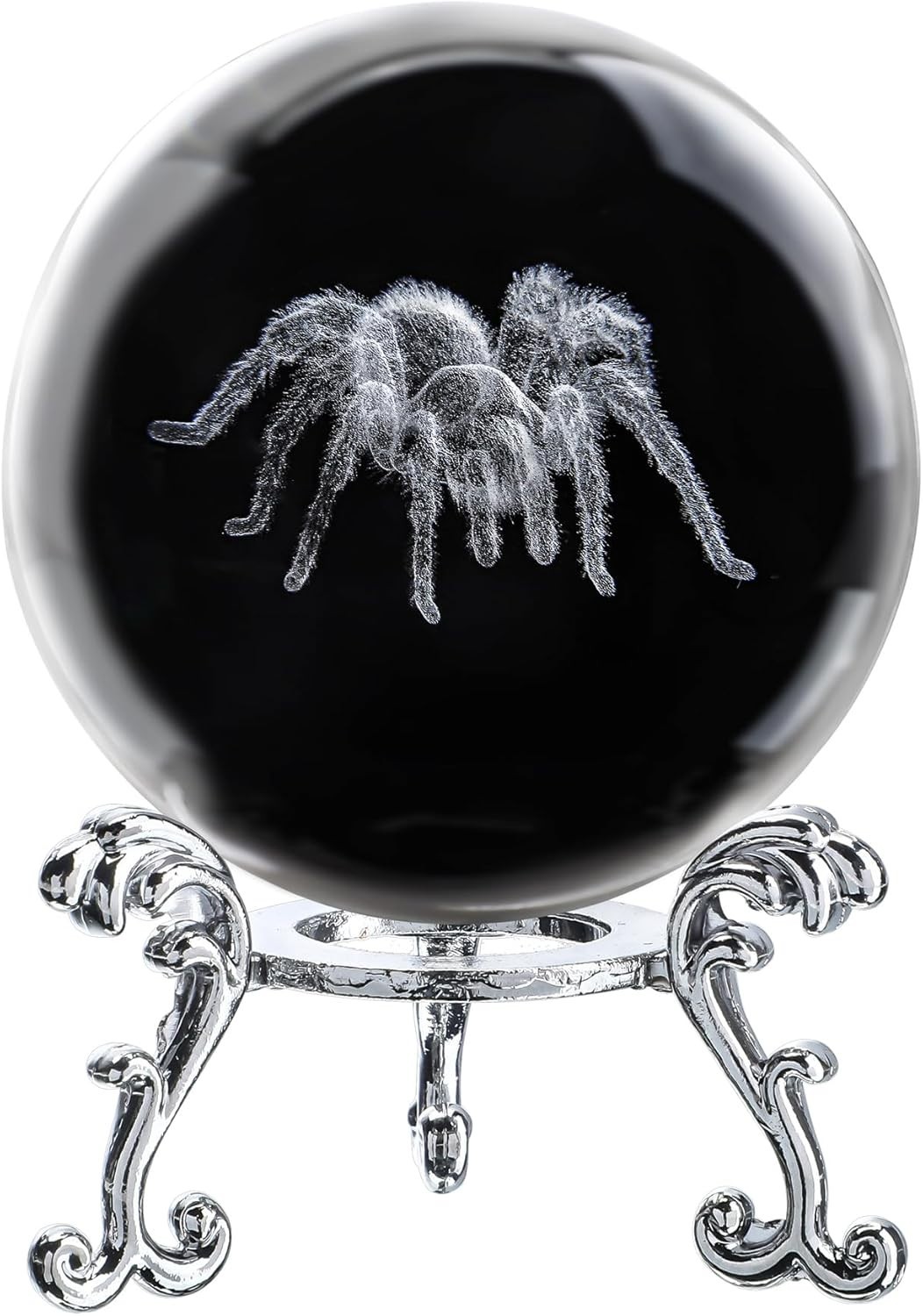 Charming 60mm Laser Engraved Spider Crystal Ball – Sophisticated Halloween Decor