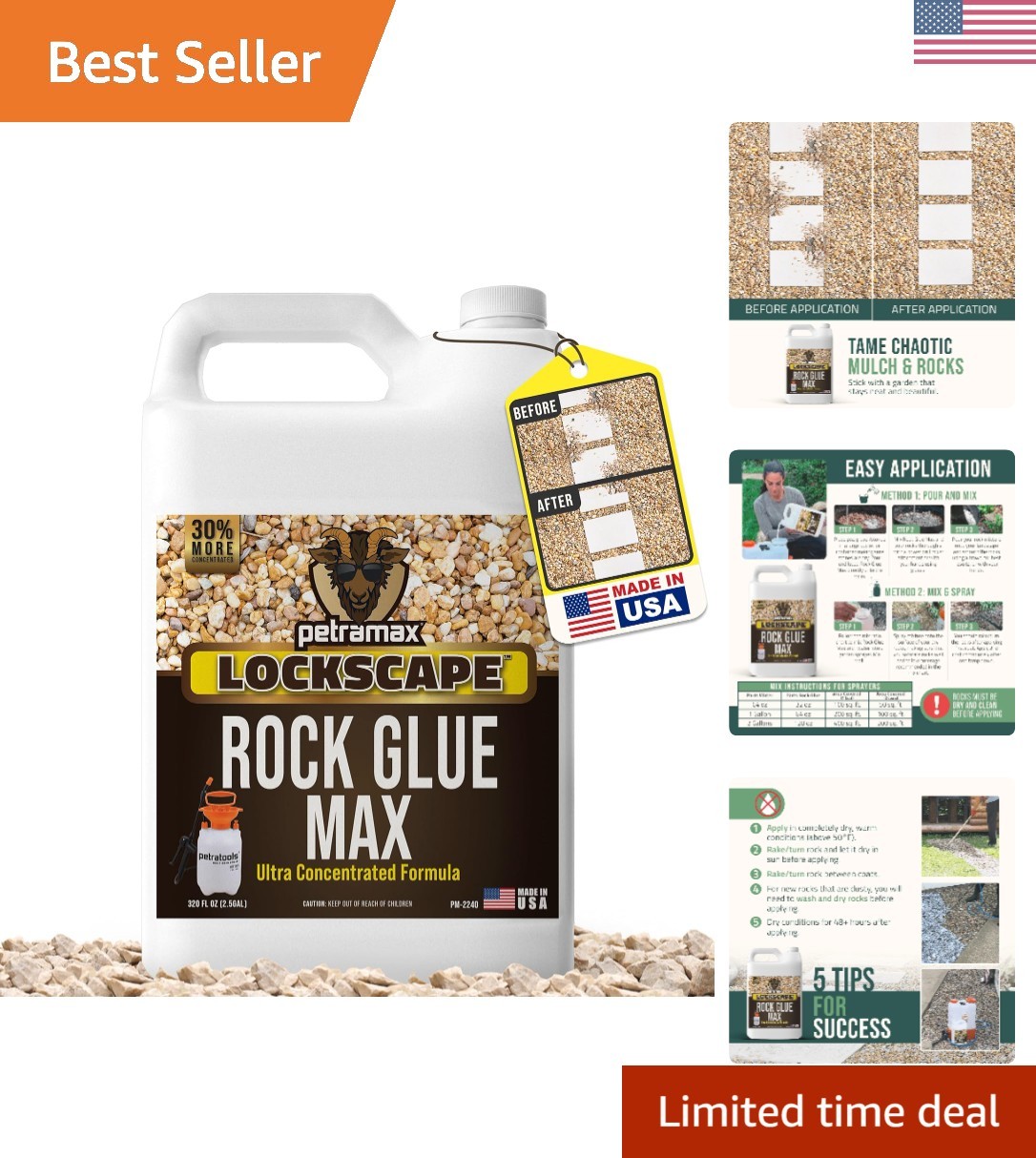 2.5 Gallon Max Rock Glue – Strong Bond, Eco-Friendly, and Fast-Drying Adhesive