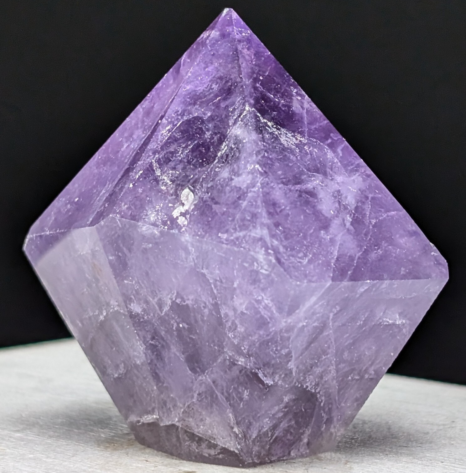 Amethyst Tower Diamond Gem Purple Crystal Chakra Point Gemstone Wand Reiki
