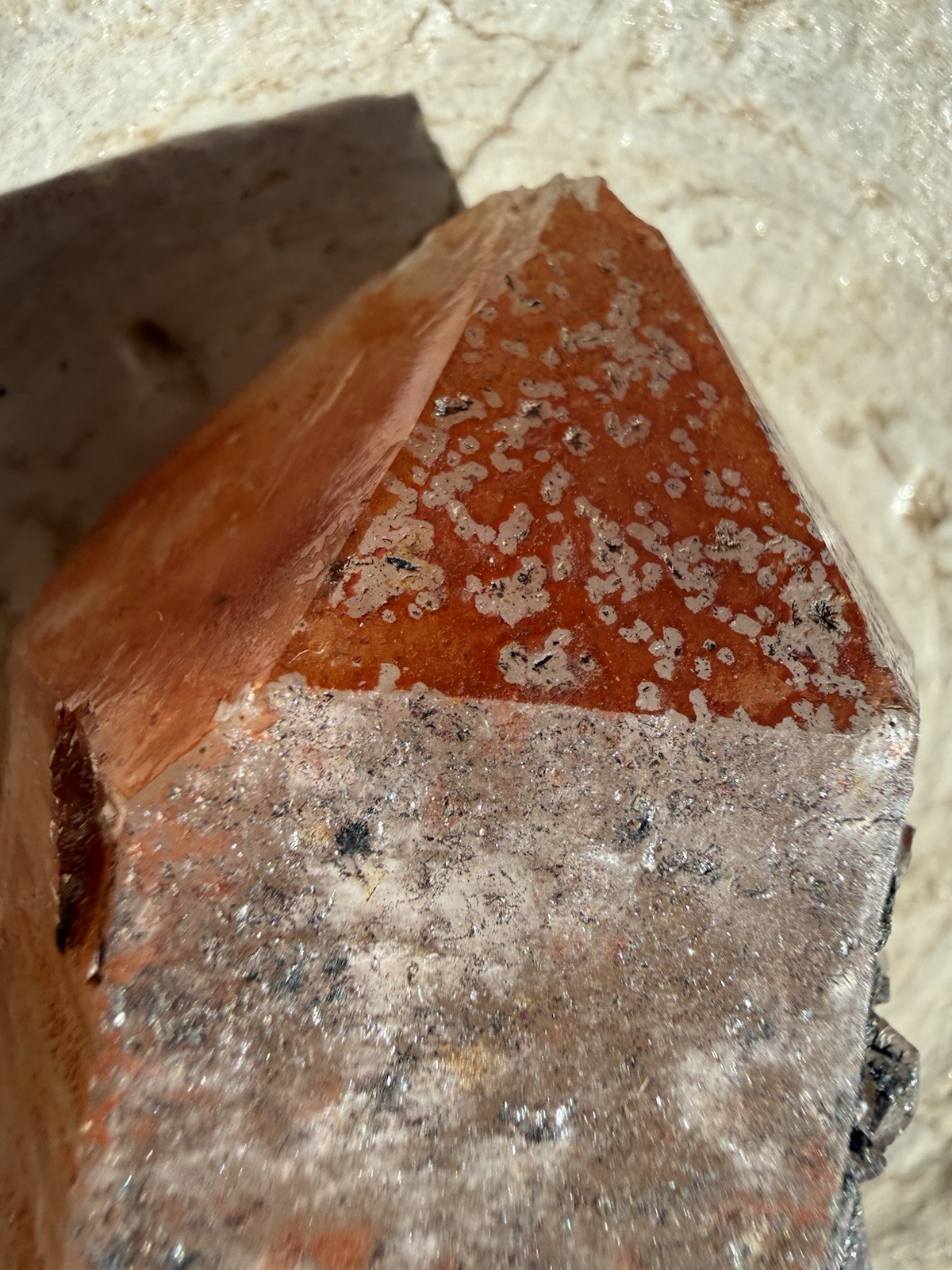 178g Orange Red Feather Lakes Quartz Crystal Colorado Natural Rare