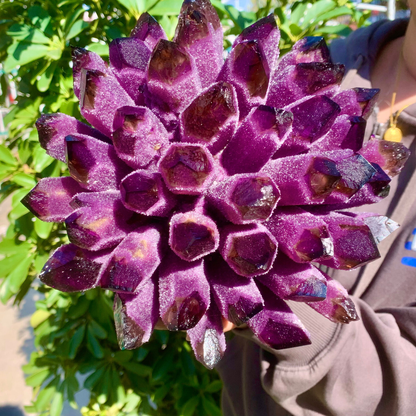 9.2LB Raw Dark Purple Phantom Amethyst Cluster Crystal Geode Specimens Ornament