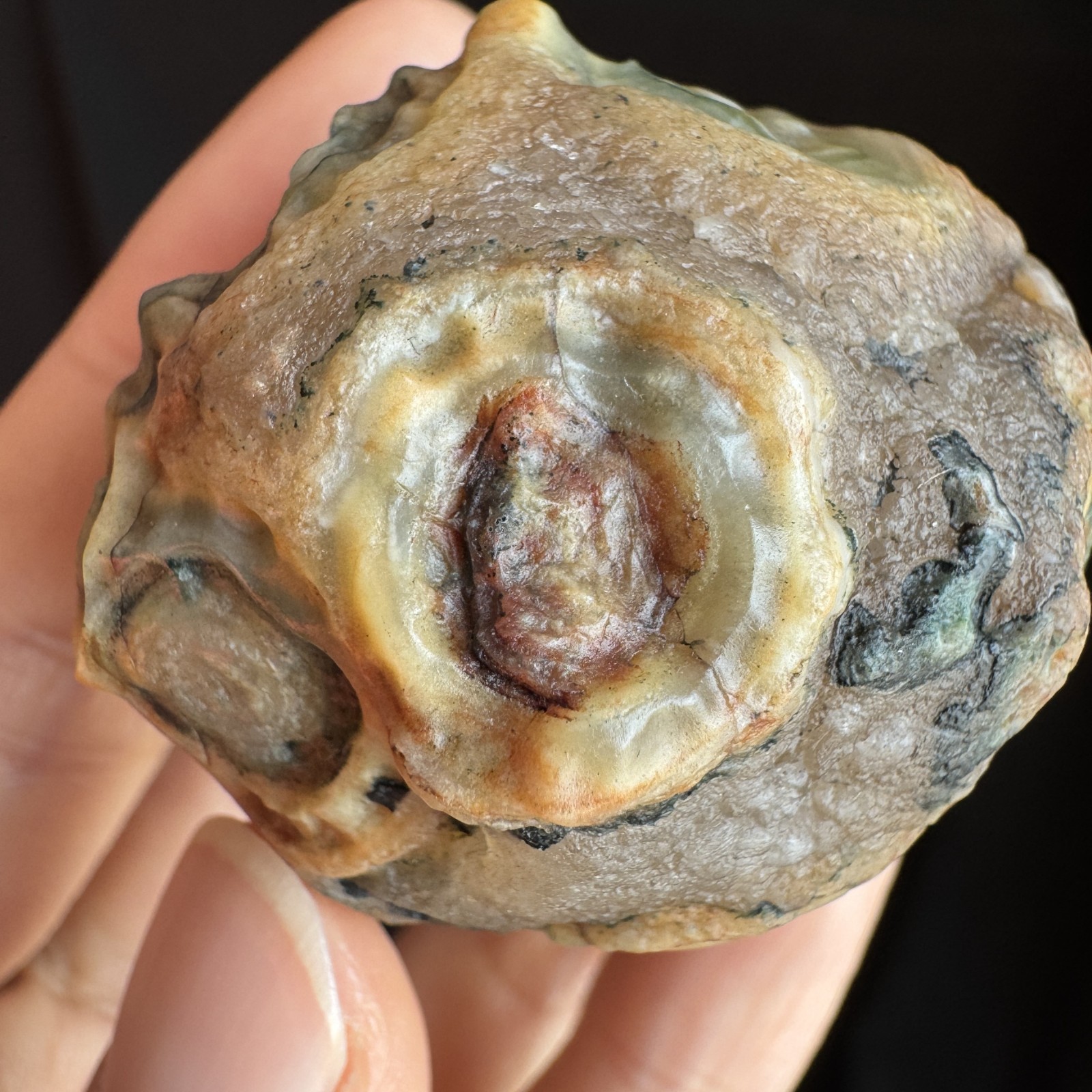 5cm/87g Natural Big Alxa Gobi Desert Colorful Eye Agate, Mongolia-1001