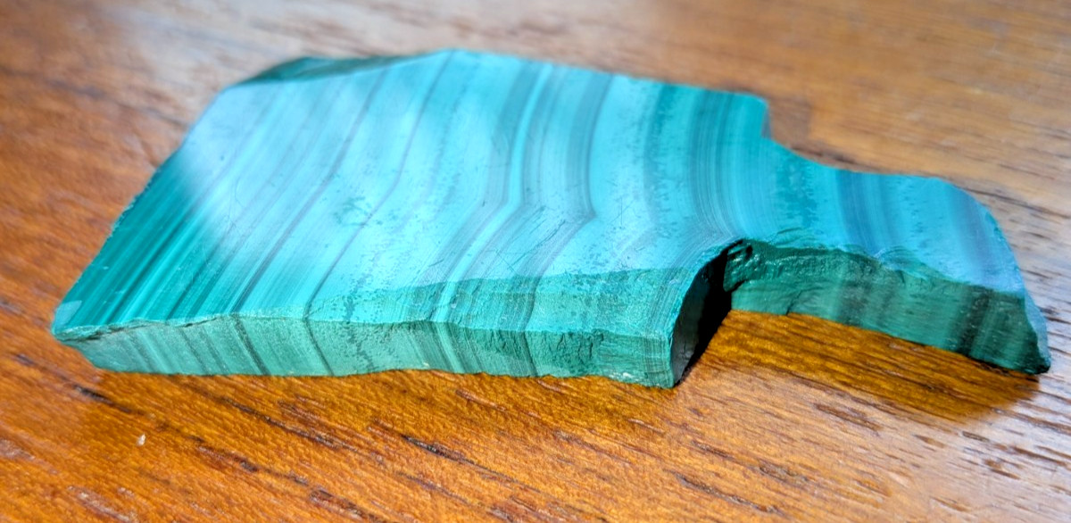 Lovely Small Slab Irregular Piece Malachite Horizontal Sea Green Waves 24 grams