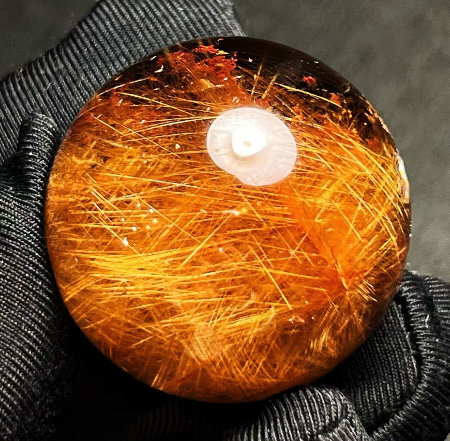 34mm Top Natural golden Rutile sphere Quartz Crystal ball Reiki Energy Healing
