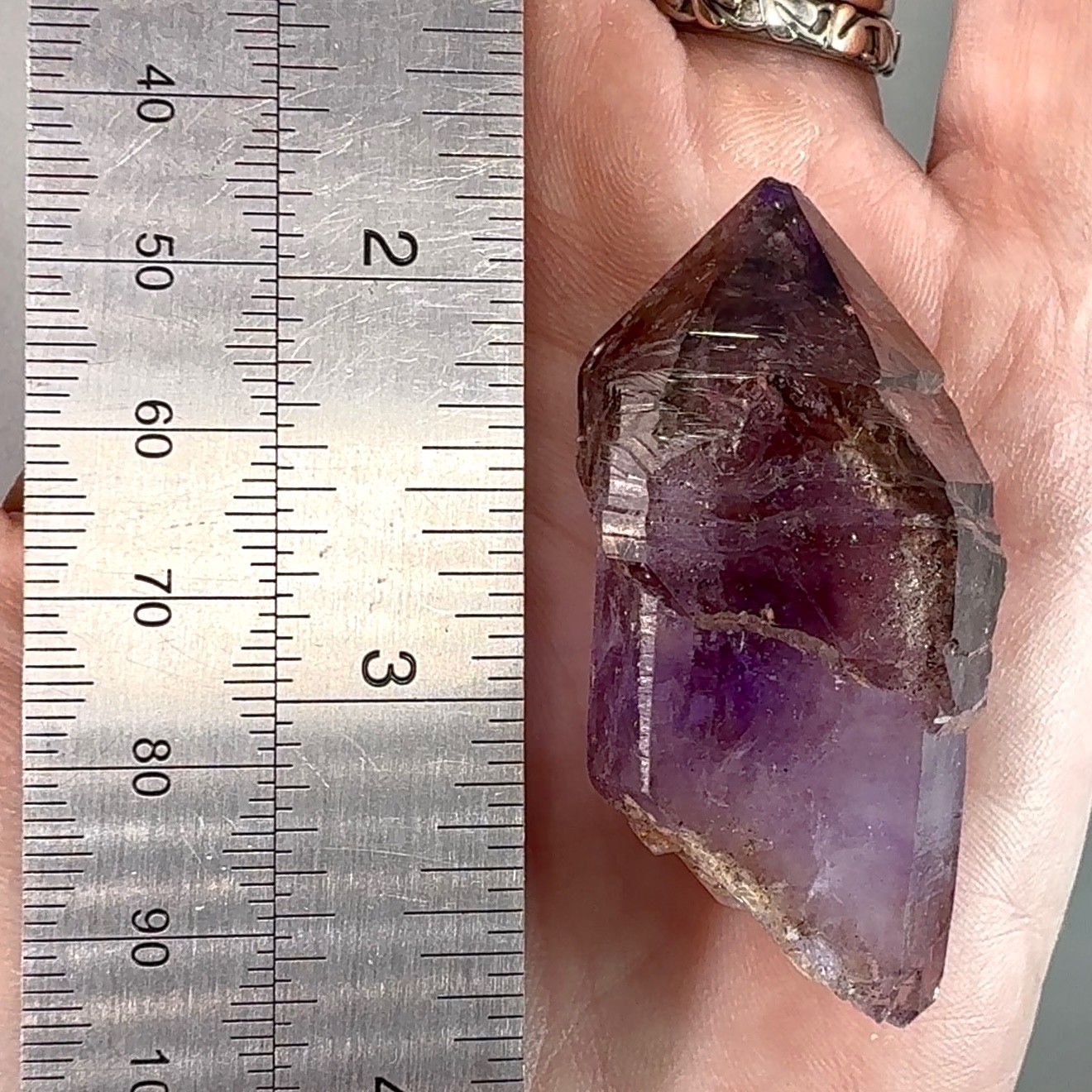 Large Moving Bubble! RARE Elestial Lilac Pink Shangaan Amethyst Enhydro Crystal