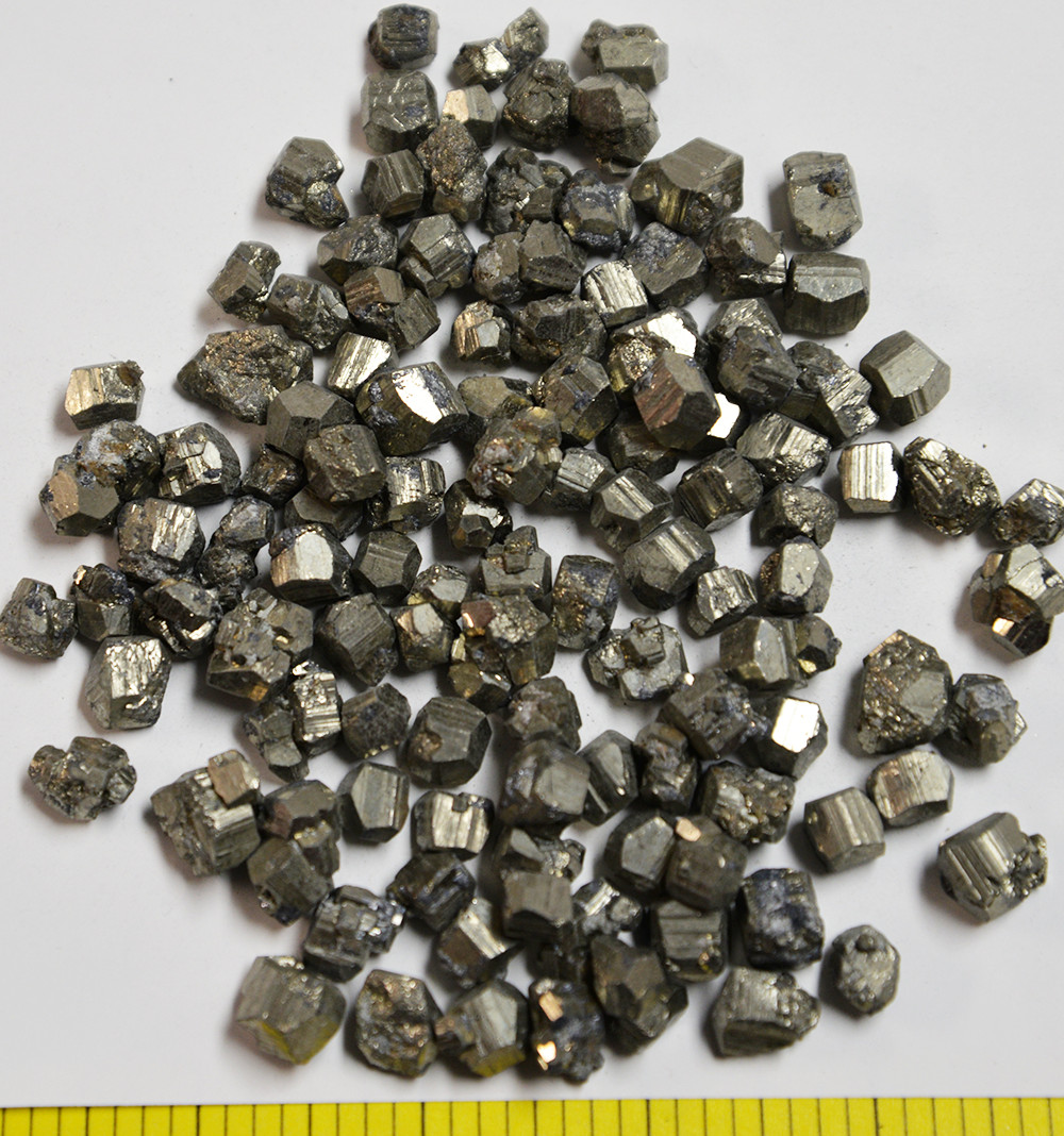 PYRITE PYRITOHEDRON Mini (5-7mm) natural hedron crystals. 1/2 lb