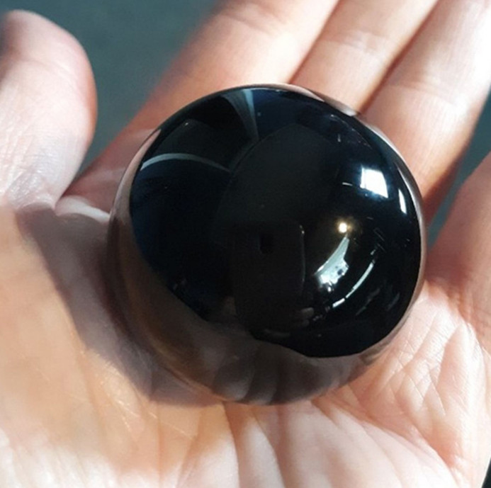 50mm Natural Crystal Healing Ball Black Obsidian Sphere Glass Stone Crystal Ball