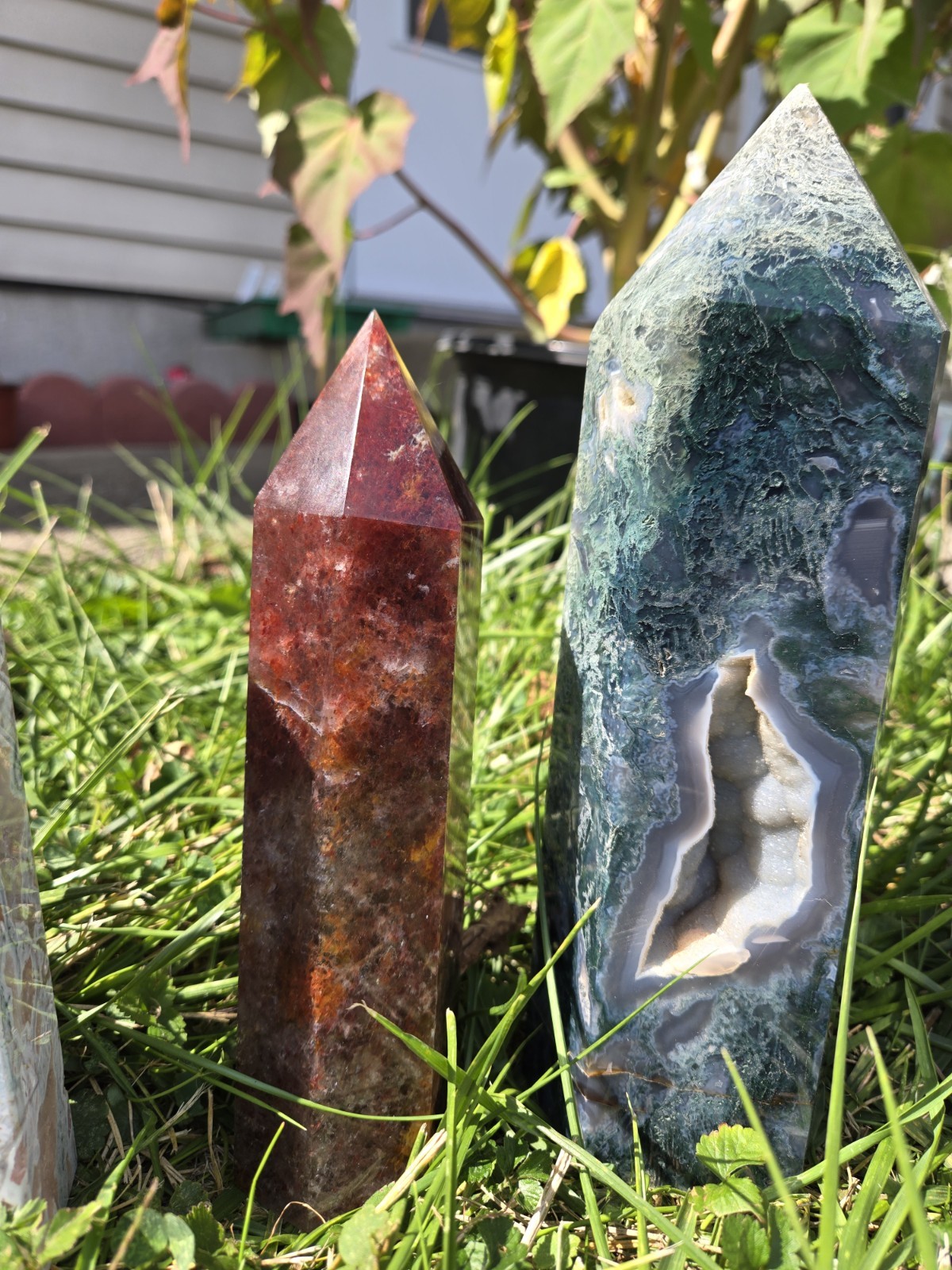 healing crytals towers, natural quartz, Moss Agate , Stones, bulk or individual.