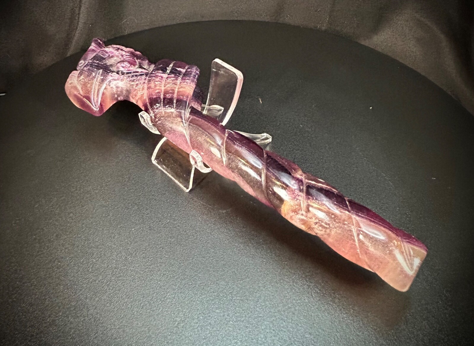 7.75″ Rainbow Fluorite Dragon Wand With Acrylic Stand 8.3oz
