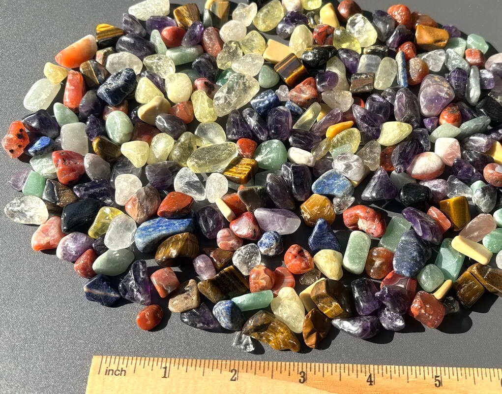 1 LB Bulk Mixed Natural Quartz Crystal Mineral Tumbled Chips Stones