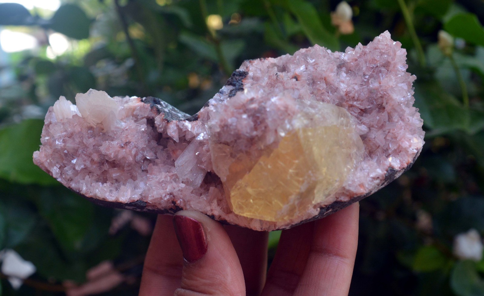 calcite crystal w/ heulandite matrix minerals specimen j-6