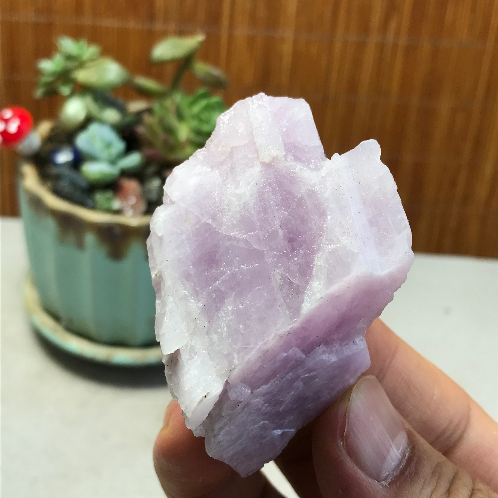 63-43-23mm NATURAL ROUGH KUNZITE PINK SPODUMENE CRYSTALS 81g A5355