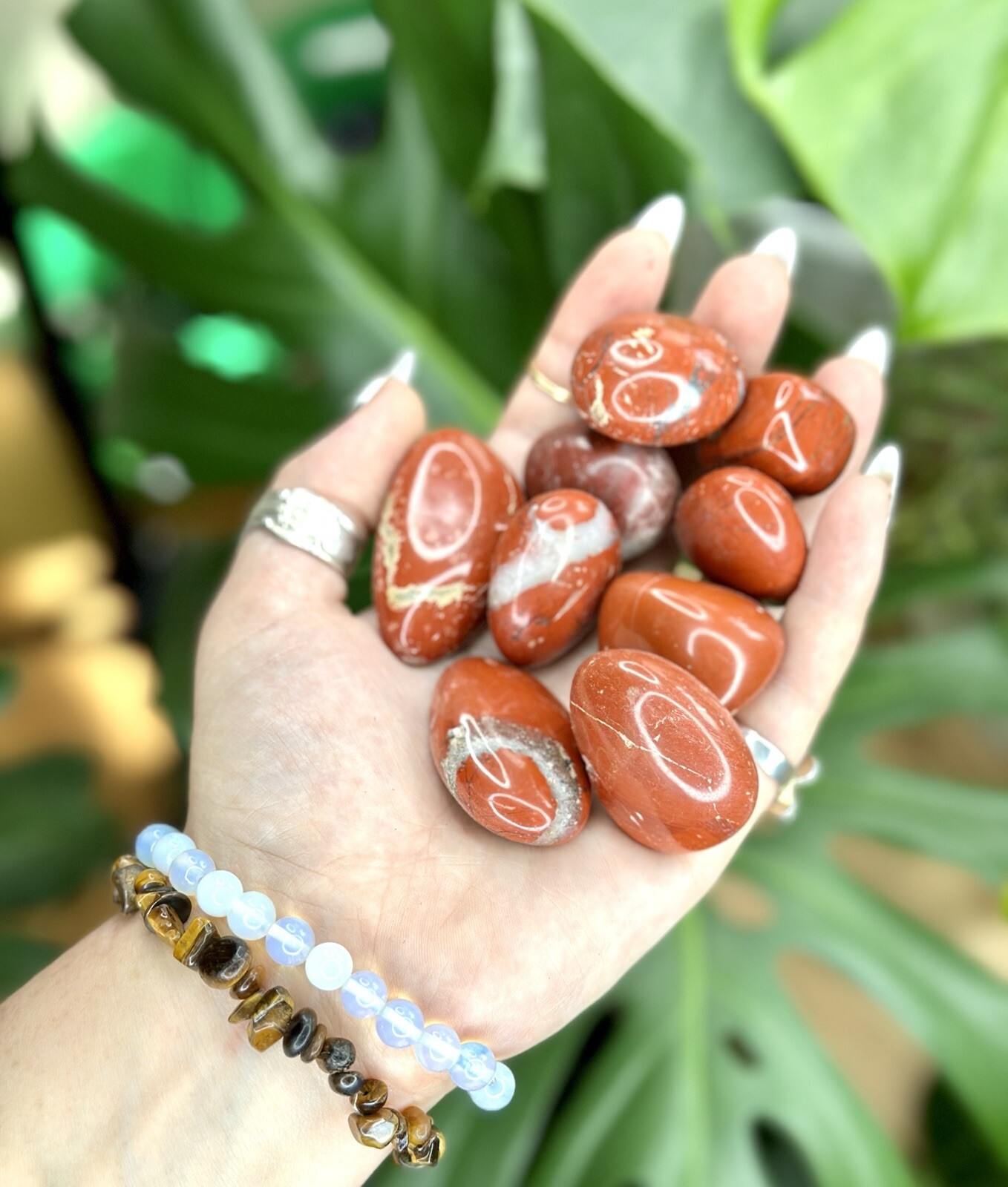 Red Jasper Tumbled Crystal Stones, 1/2 inch to 2 inch, Grade AAA