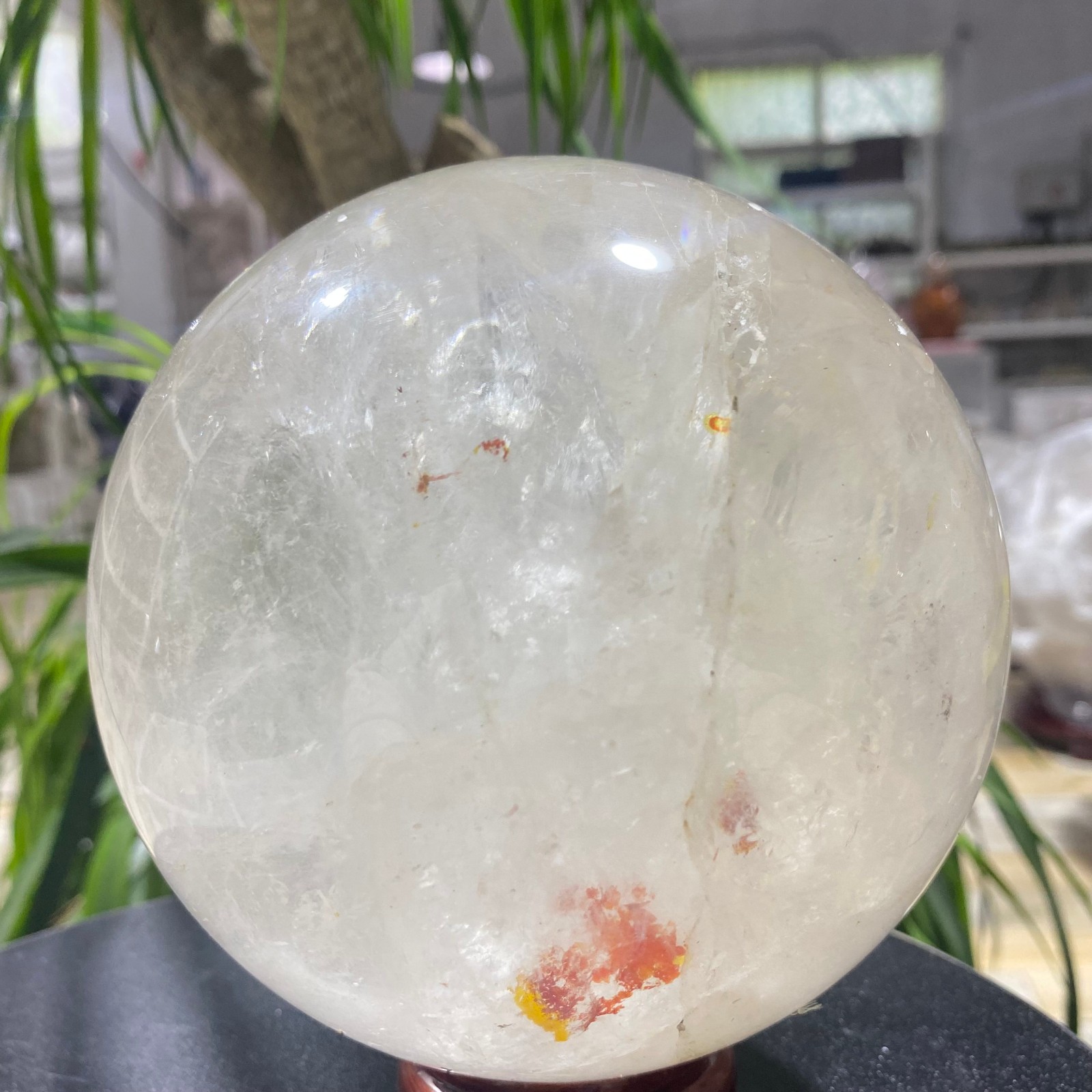 7.05LB white crystal transparent quartz crystal ball Reiki repair