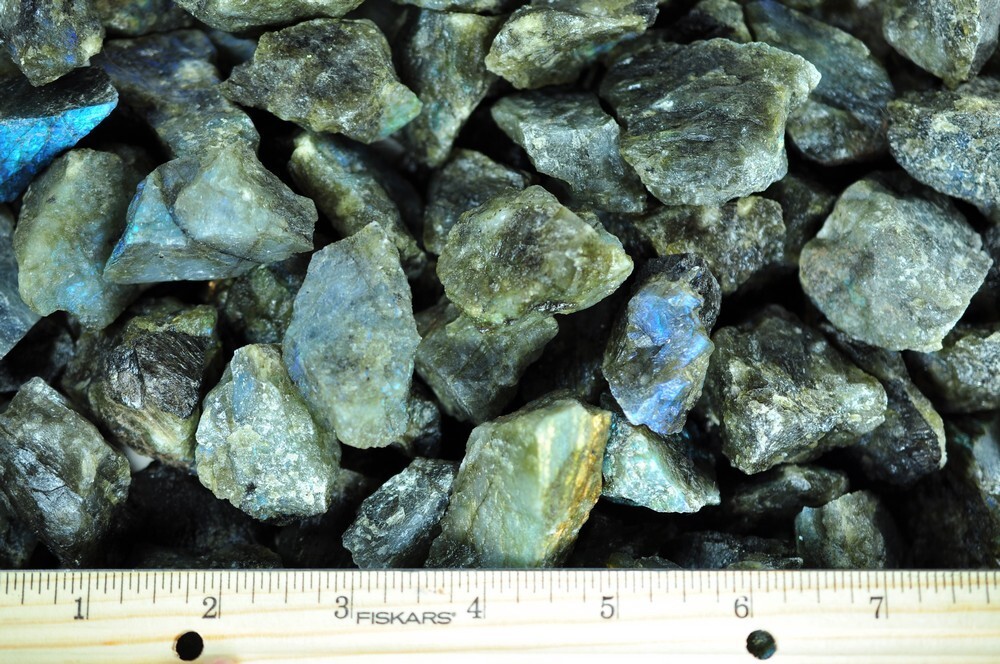 2 lbs Labradorite Rough Stones -Natural Crystal Mineral Rock Specimens Tumbling
