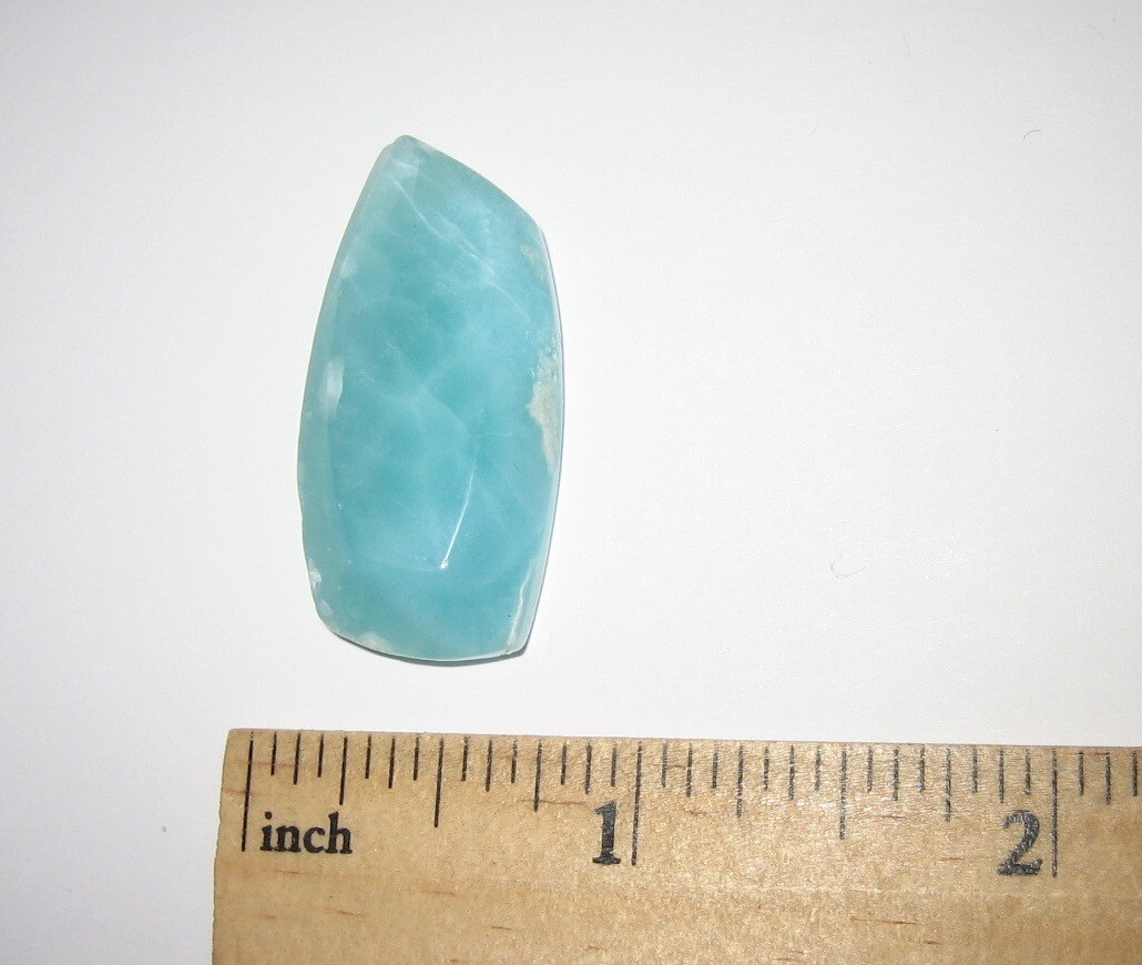 34mm x 17mm TOP QUALITY POLISHED NATURAL LARIMAR STONE CABOCHON ~ 7.6grams *AA