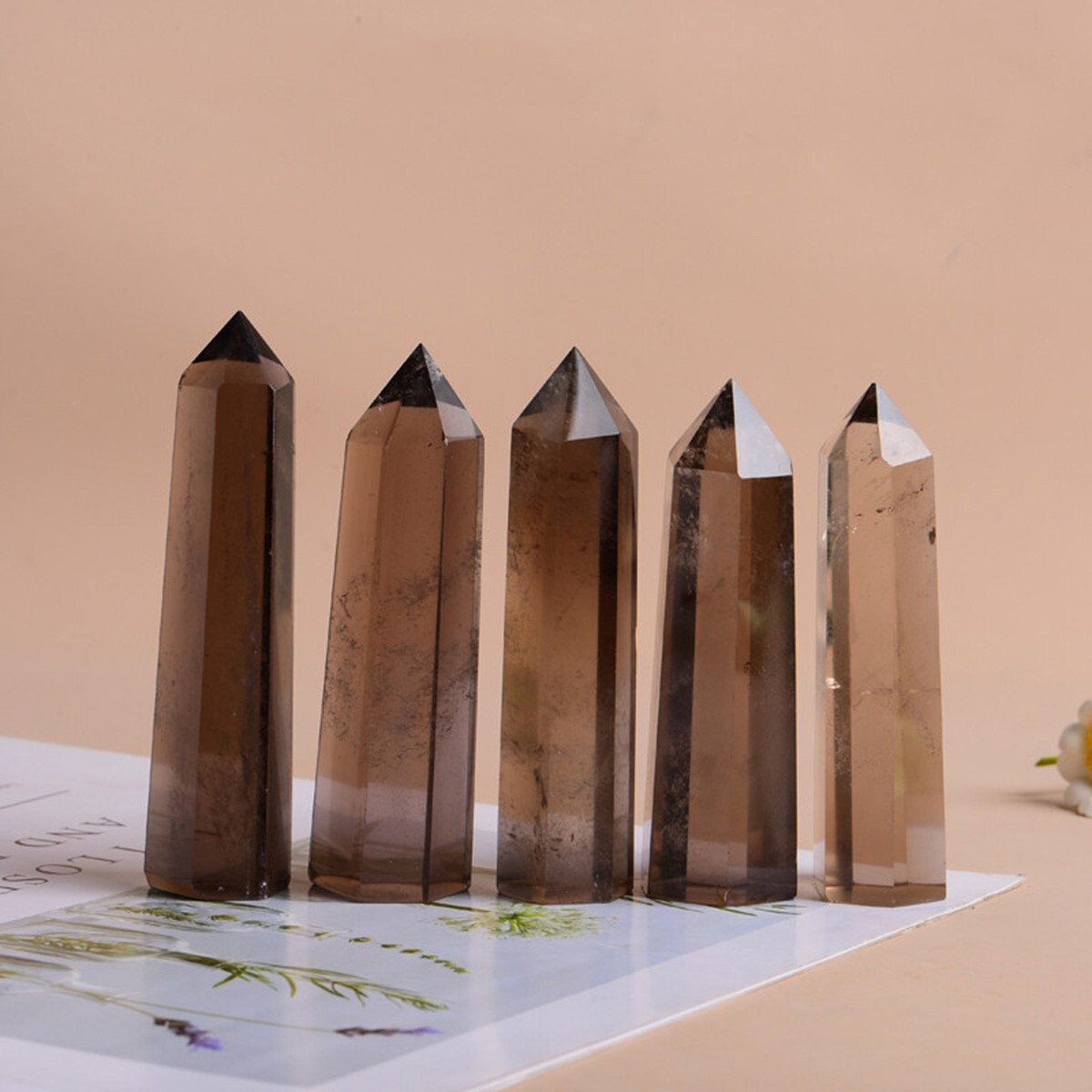 Smoky Quartz Crystal Tower Point Wand – Healing Crystal Obelisk Mineral Specimen