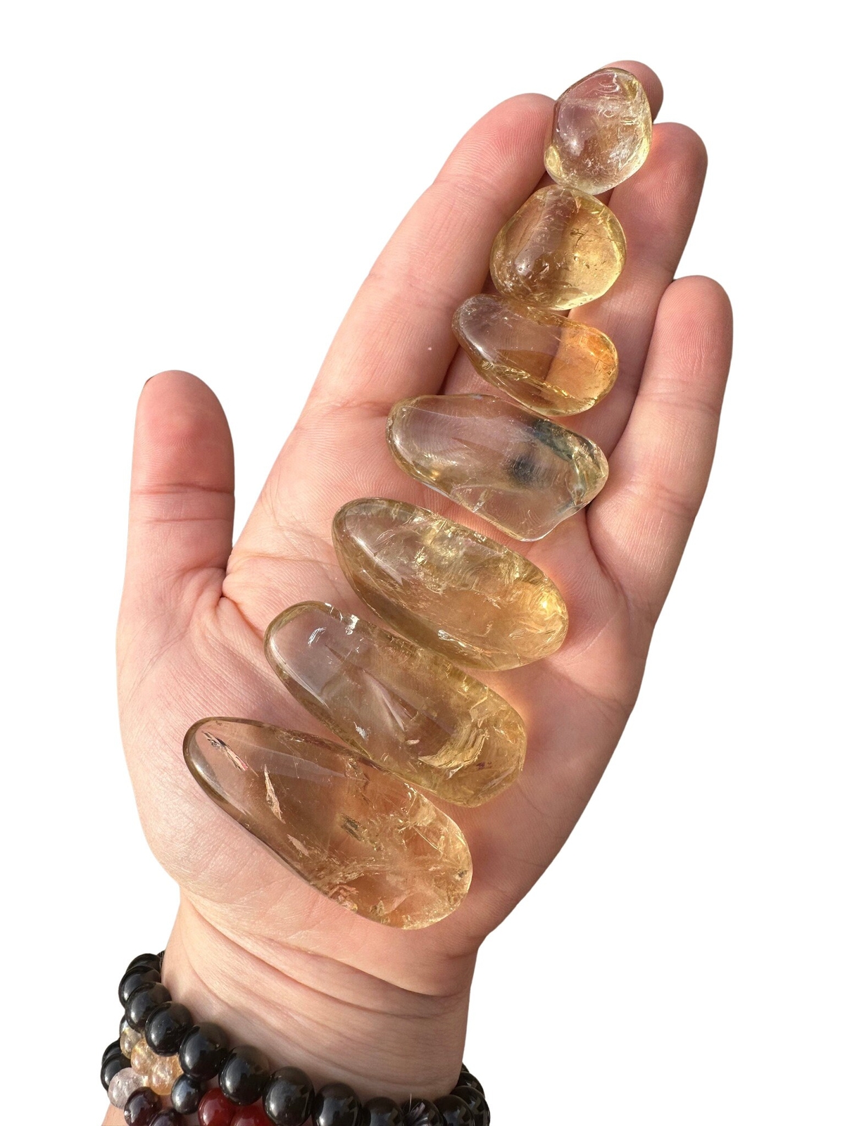 Natural Citrine Crystal Light (Grade AB) Natural Citrine Tumbled Stone, Zambia
