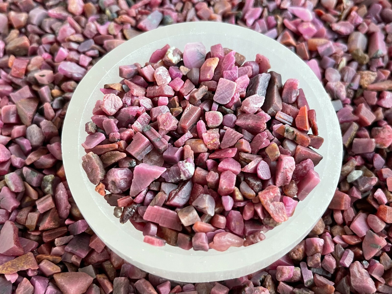 Ruby Semi Tumbled Gemstone Mini Chips 3 – 10 mm, Wholesale Bulk Lot