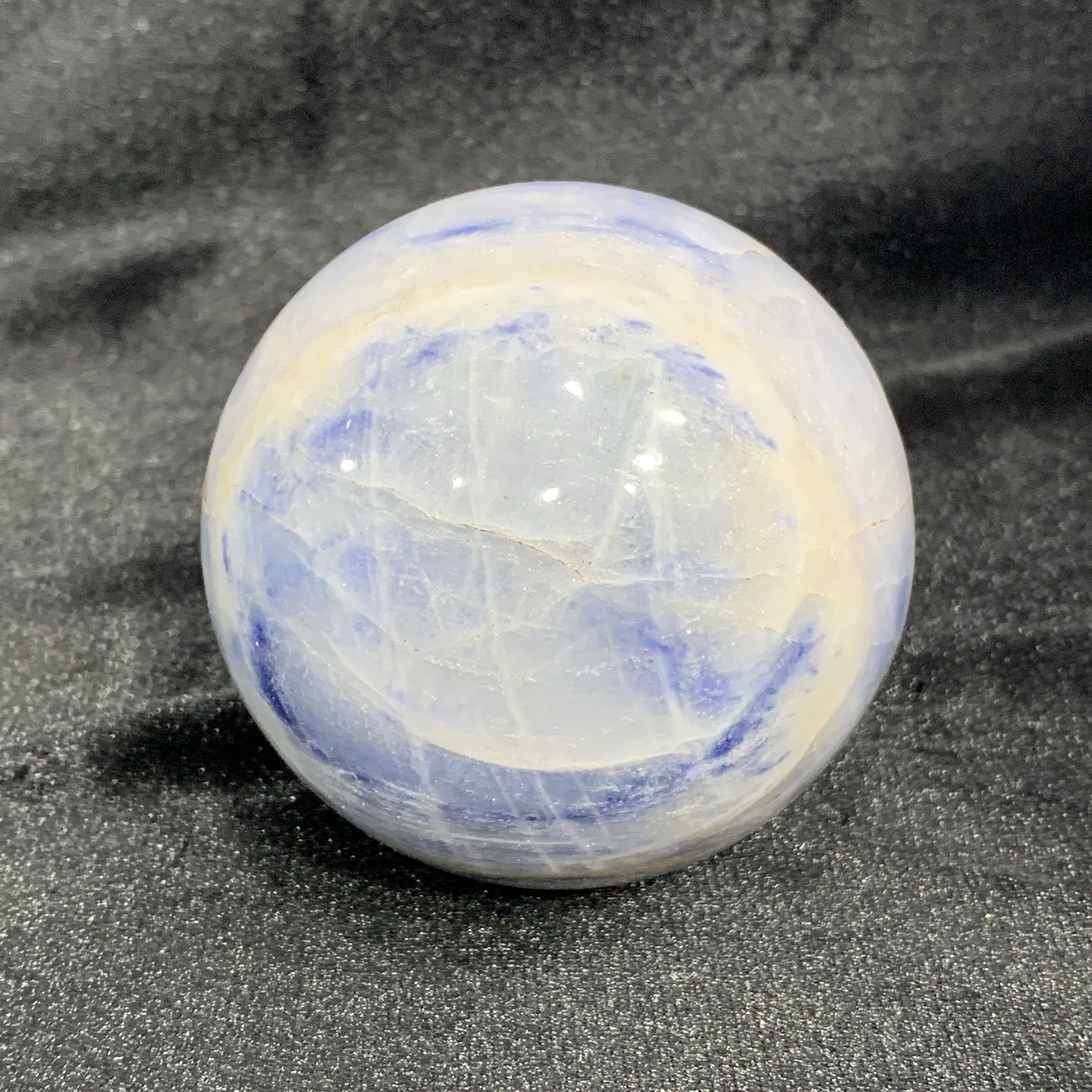 482g Natural Afghanite Sphere 11cm Large Blue Crystal Healing Stone Home Decor
