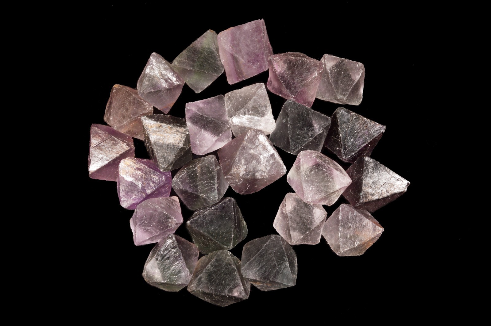 PURPLE FLUORITE 1 1/2″ Octahedron Rock Mineral Specimen Chakra Healing Crystal