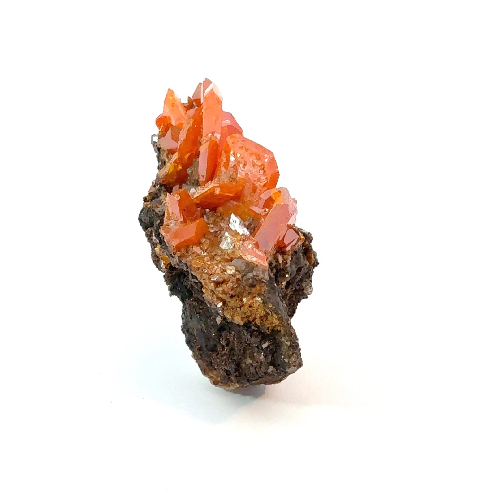 GEM WULFENITE CLUSTER ON MATRIX FROM RED CLOUD MINE, AZ, USA – MINIATURE, 22g