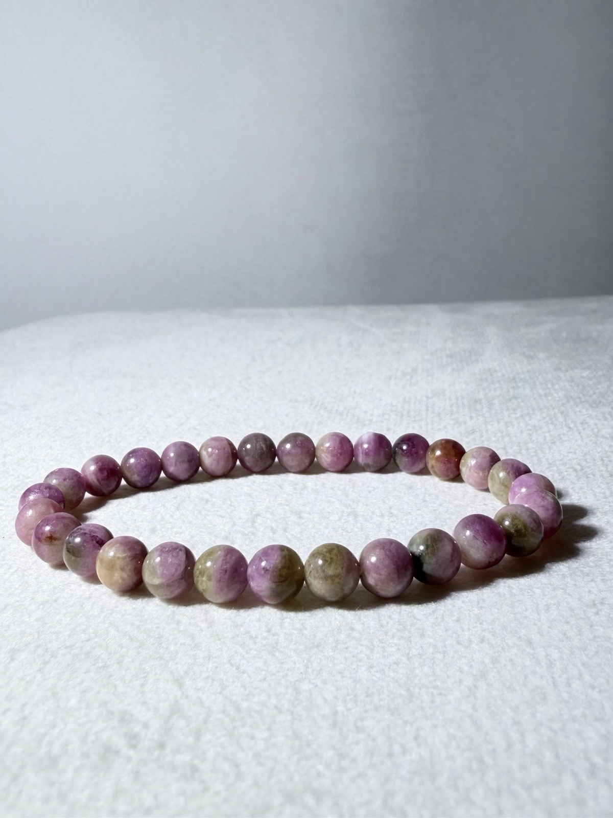 Natural Watermelon Bi-color Pink & Green Tourmaline Bracelet