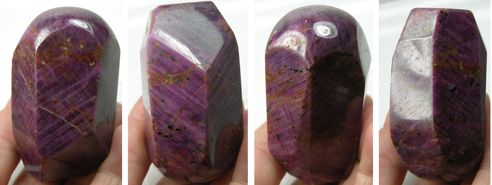 2 3/4 in India Natural Polished Purplish Red Corundum Ruby Crystal Specimen 239g