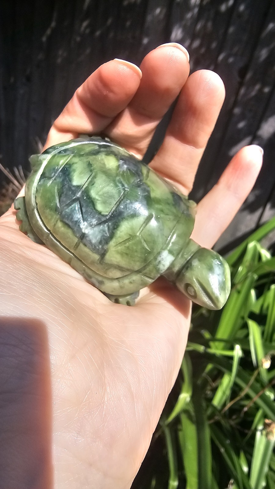 Green jade crystal turtle tortoise Carving 128g 7.8cm