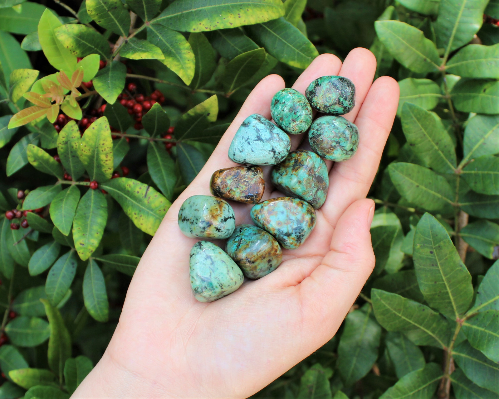 African Turquoise Tumbled Stones: Choose How Many Pieces (A Grade)
