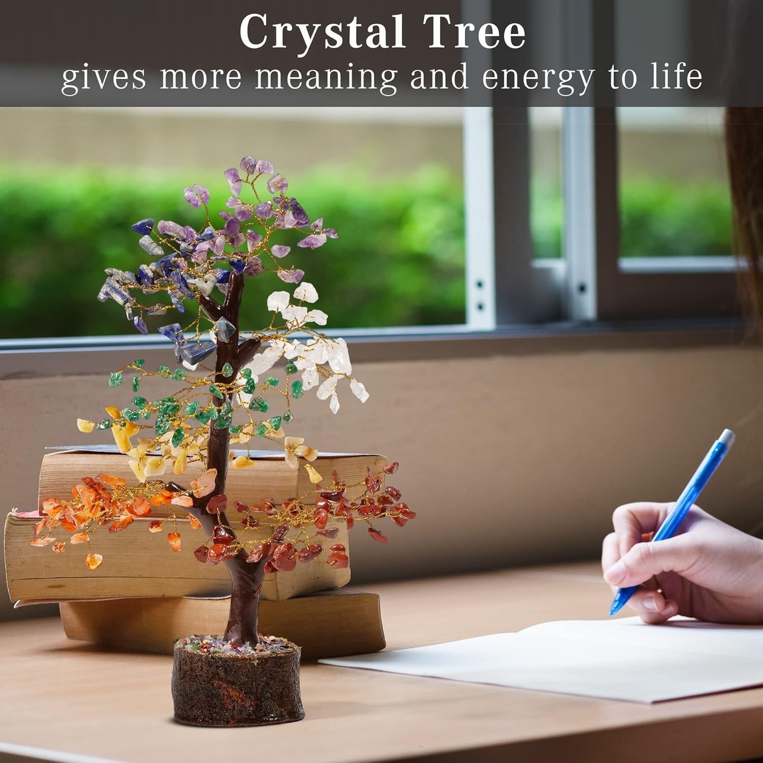 9.5-Inch Chakra Tree of Life – Exquisite Bonsai for Home Office Decoration