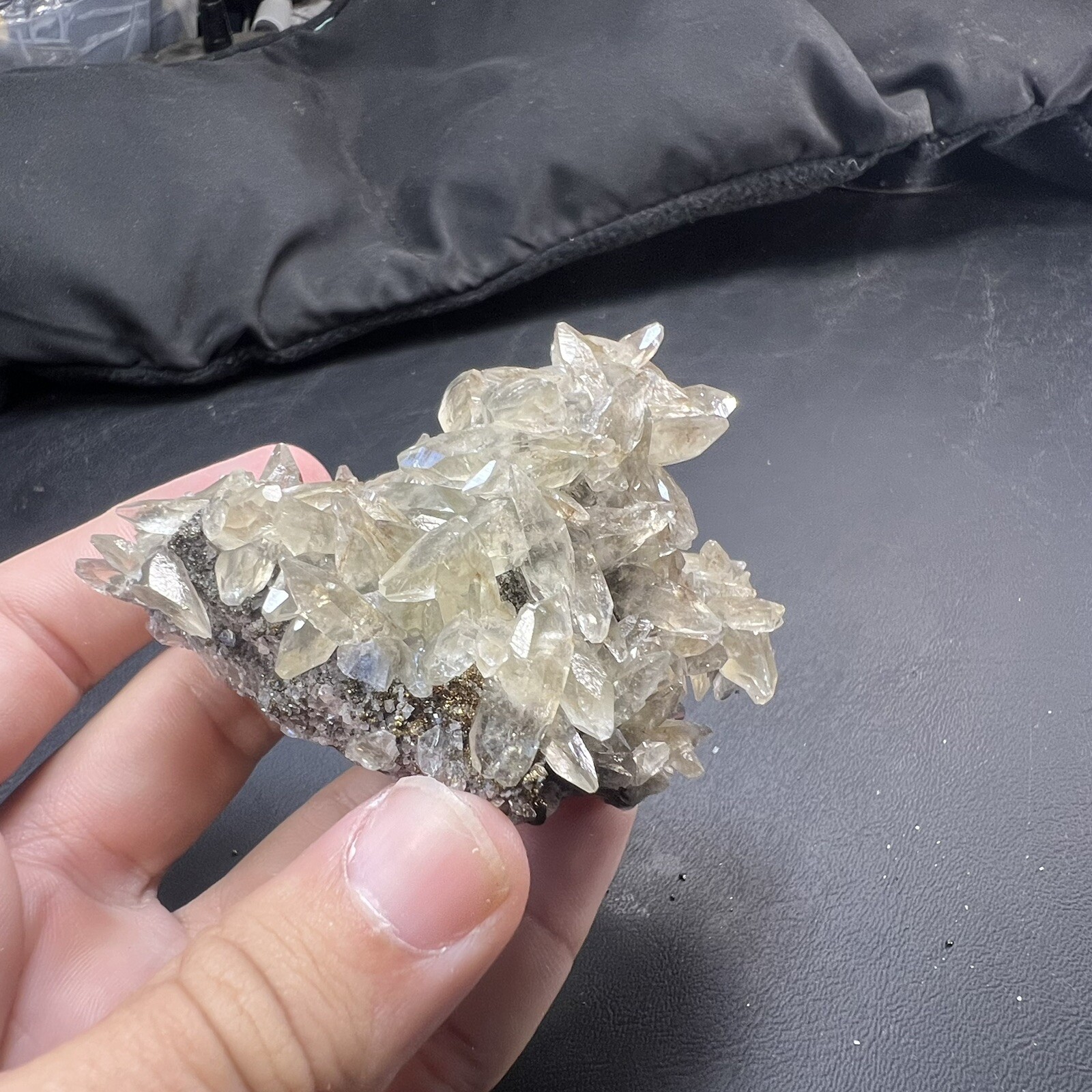 Calcite Crystal with Chalcopyrite Dolomite Matrix / Missouri