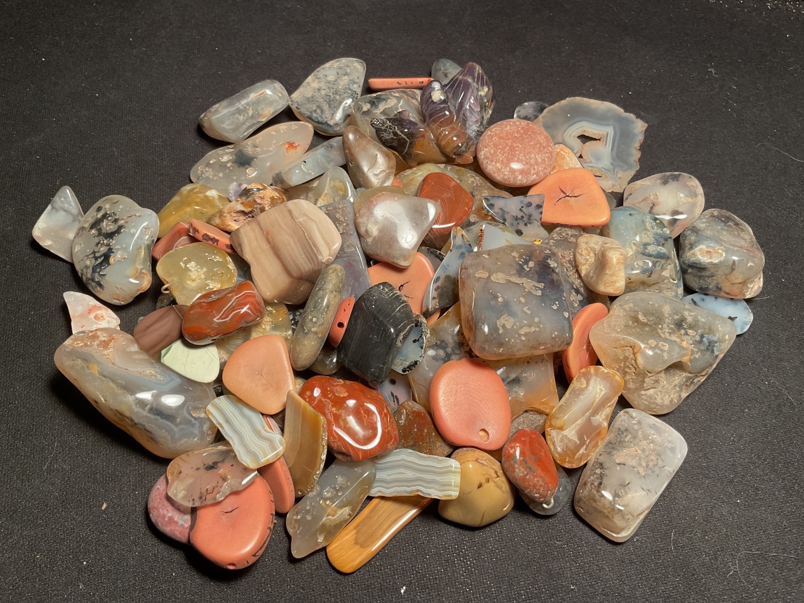 ~RW~ 4 POUNDS of “JASPER & AGATE” ~~ TUMBLED STONES ~~ FISH TANKS/DECORATIVE