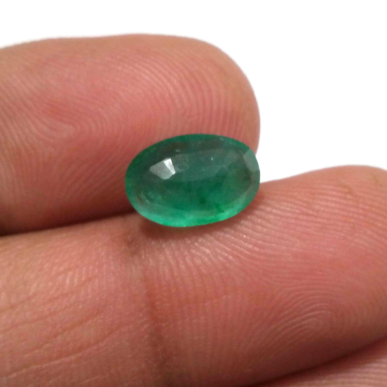 3.20 Crt For Jewelry Top Green Zambian Emerald Faceted Oval Shape Loose Gemstone