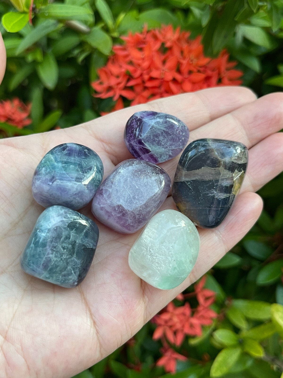 Grade A++ Fluorite Tumbled Stones, 0.8″-1.25″ Tumbled Fluorite, Pick How Many