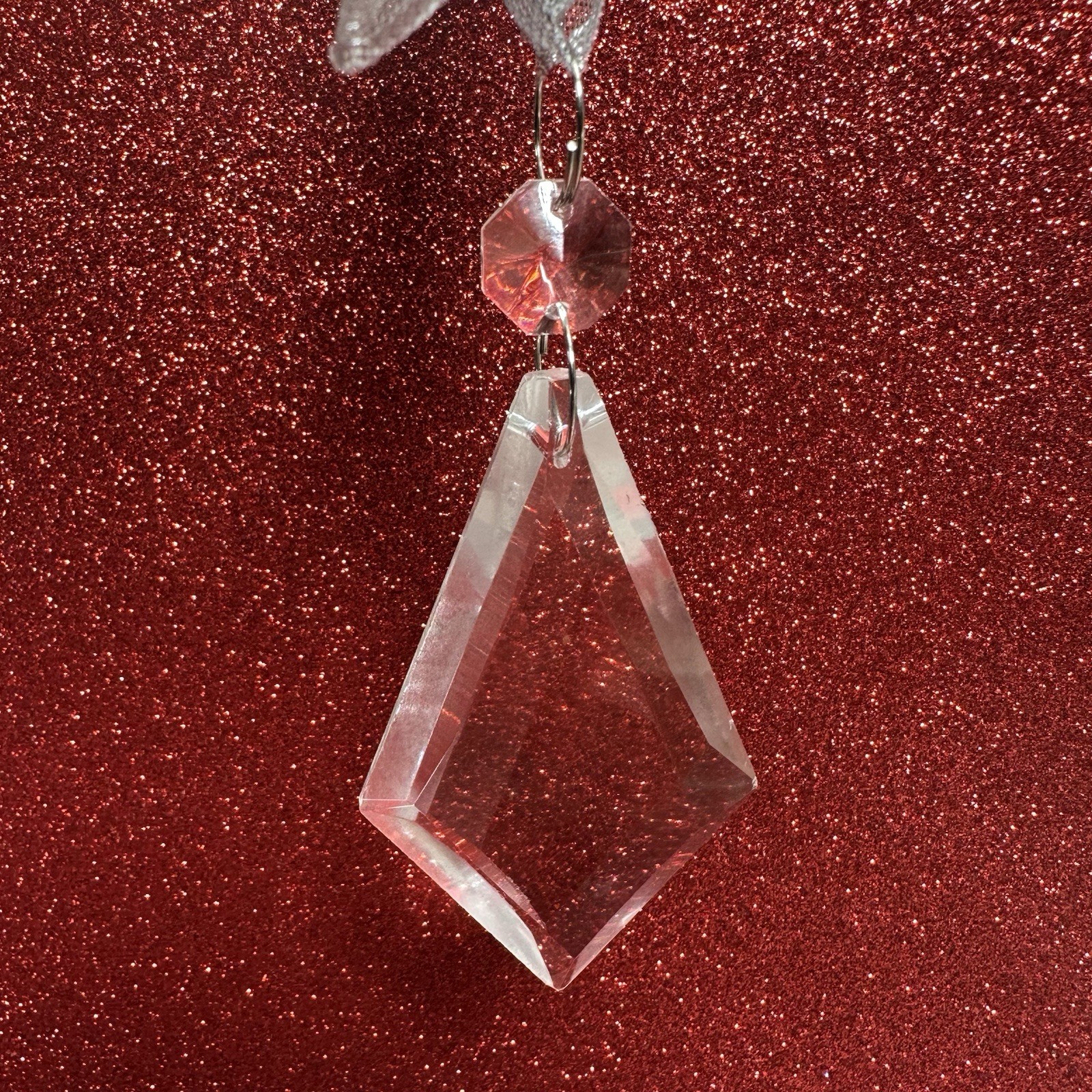 Vintage Diamond Triangle Crystal Pendants Prisms Hanging Chandelier Suncatcher