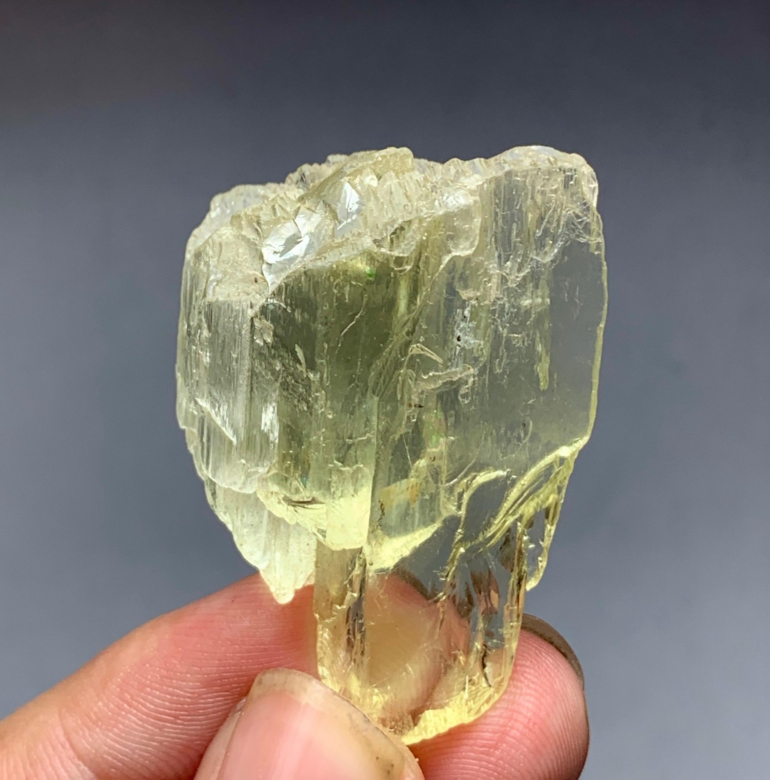 111 Carat Natural Etched Triphane Kunzite Crystal From Afghanistan