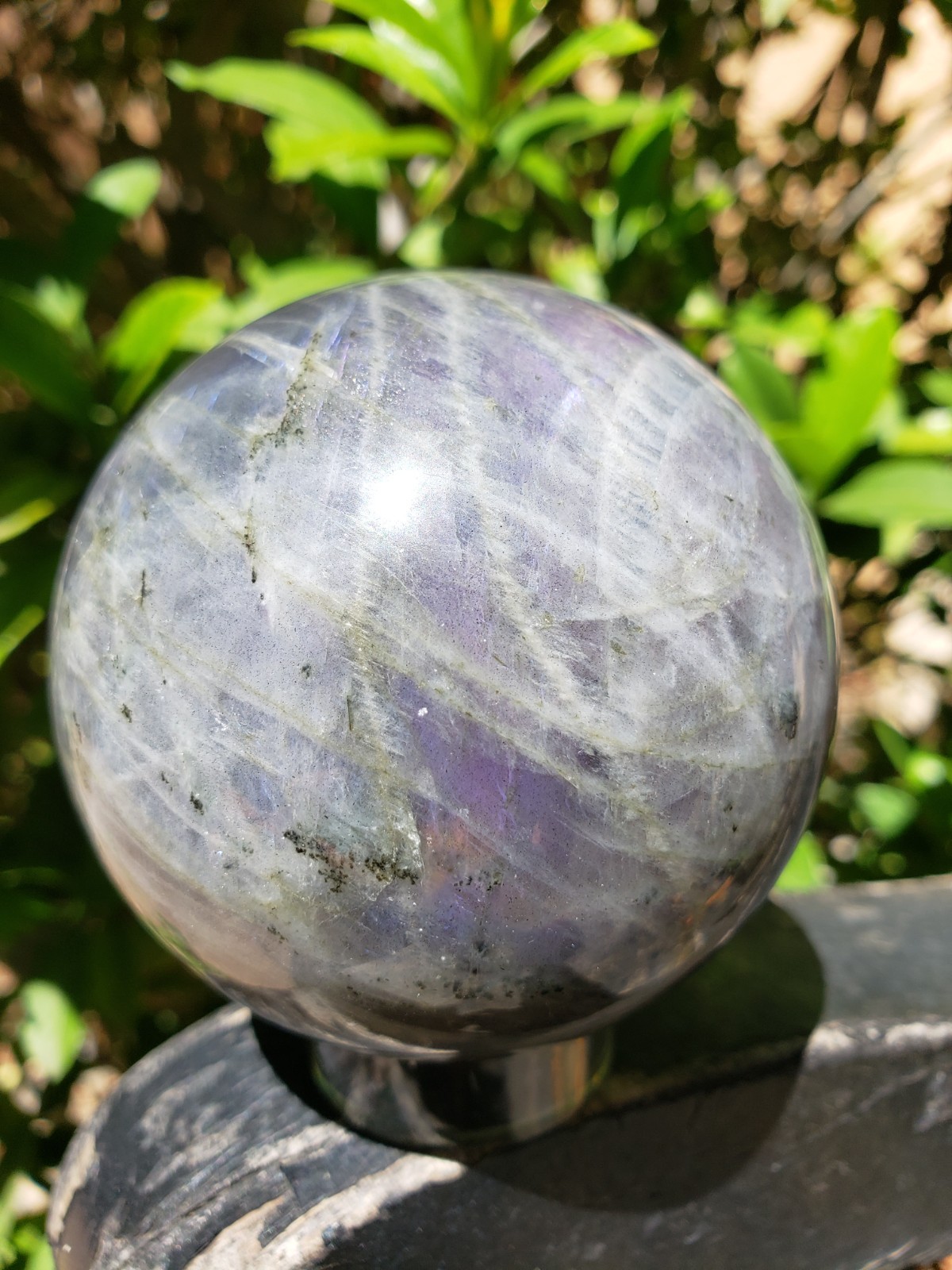 2.7″ Labradorite Mineral Crystal Iridescence Sphere Ball Orb Flash, 458g or 1 lb