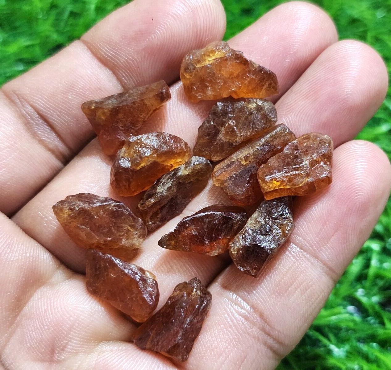 Use For Jewelry 12 Pcs Lot Top Hessonite Garnet Raw Size 16-20 mm Loose Gemstone