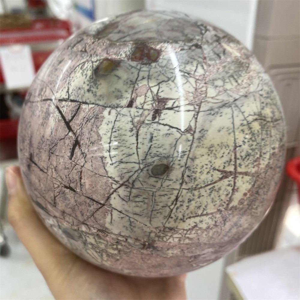 7LB 4.8″Natural A+++Picture Jasper Sphere Crystal Reiki Ball Heal Polished Decor